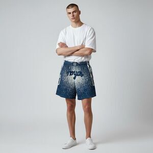 Mitchell & Ness Georgetown Hoyas NCAA Spray Paint Swingman Shorts Mens size M